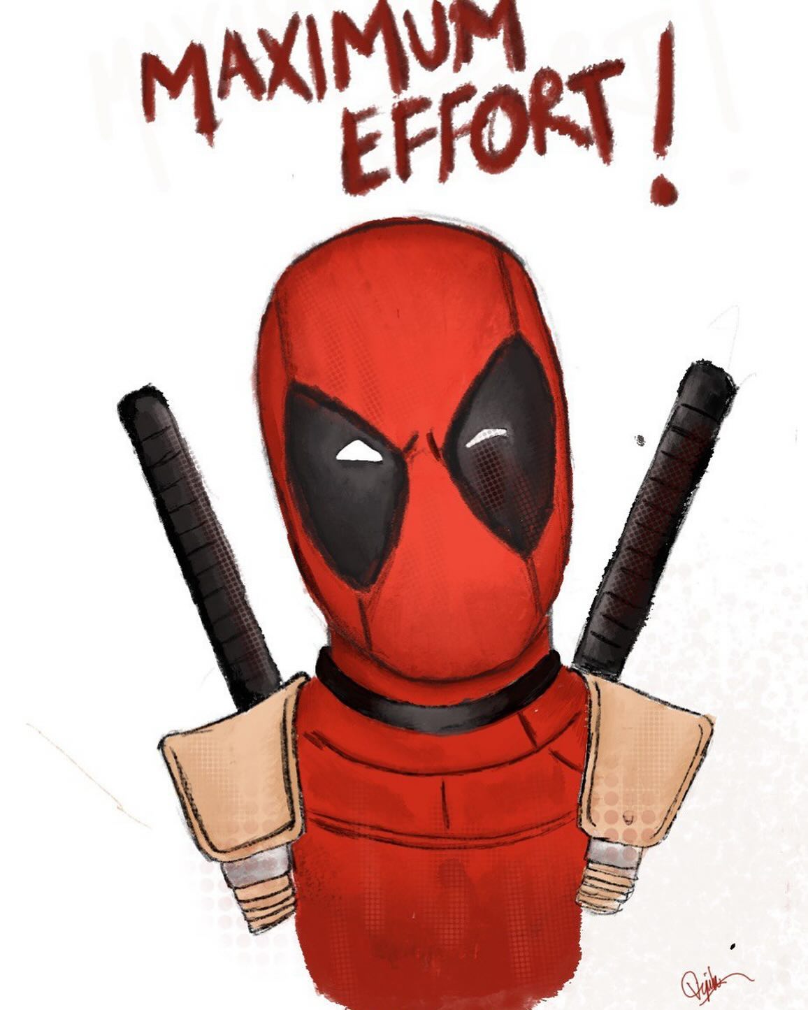 Deadpool digital painting - Maximum Effort