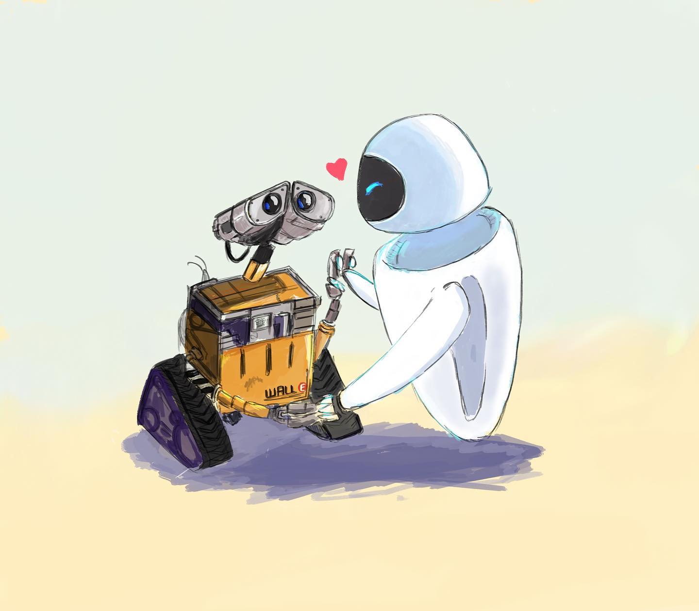 Wall-E and Eve - digital illustration