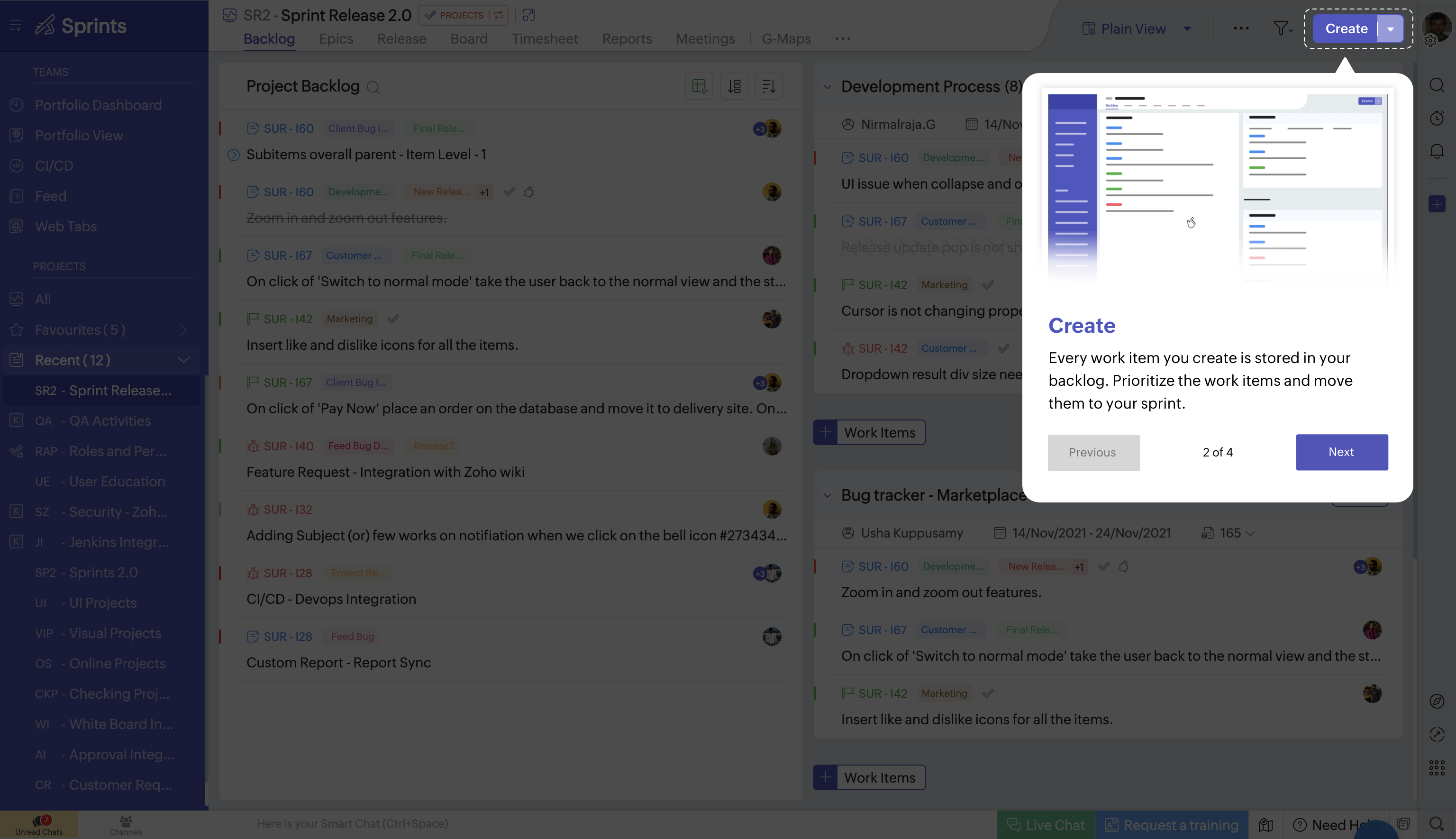 Iteration 1 — Base layout with Previous/Next text buttons and step counter