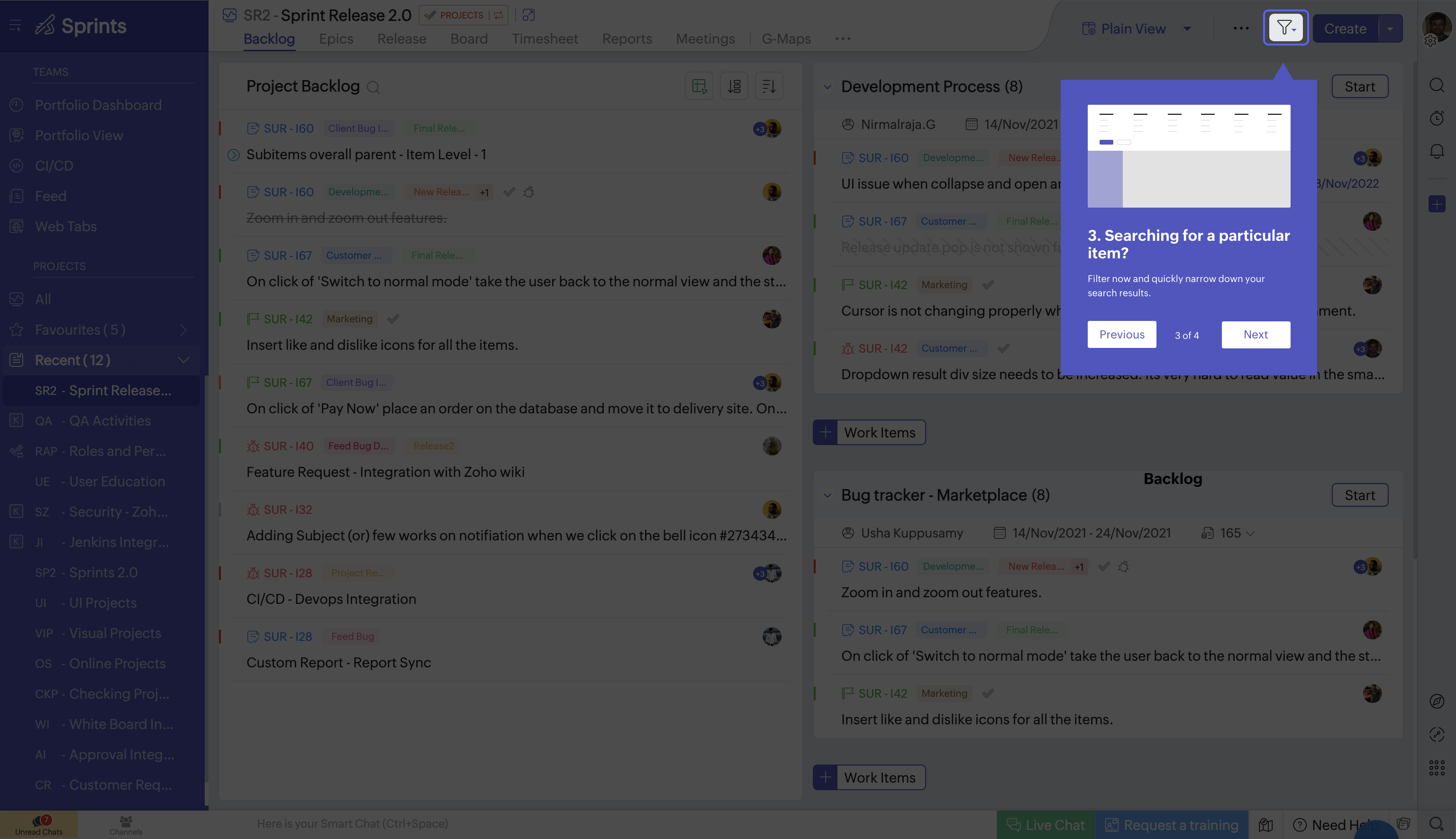 Option 3 — Search/Filter step