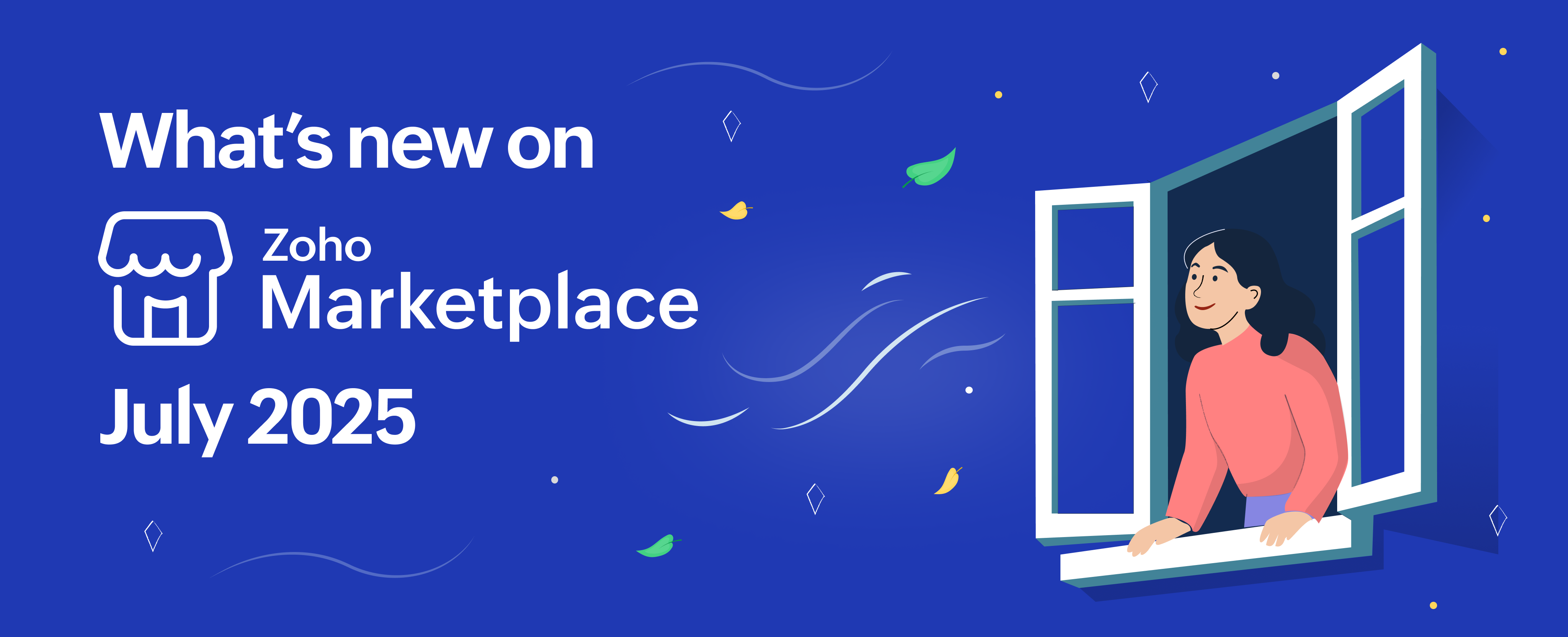 Zoho Marketplace July 2025 newsletter banner with illustration